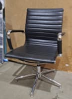 Black leather meeting room chair 